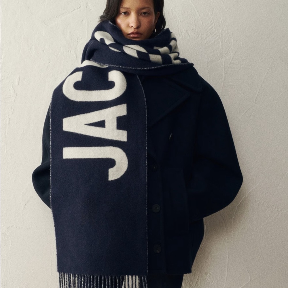 Navy Les Classiques L’echarpe Jacquemus Blue & White Scarf
